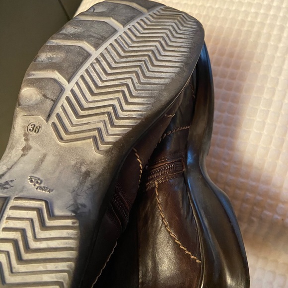 High leather brown cognac winter insulated boots size 36 6 - Picture 7 of 8